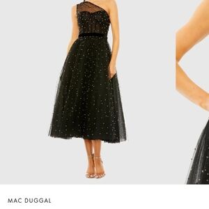 Mac Duggal Black One-Shoulder Dress